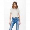 ONLY  ONLKARLA S/S O-NECK GLITTER TOP JRS WHITE