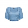 ONLY ONLTOKYO 2/4 LINEN BLEND CROP TOP PNT BLUE