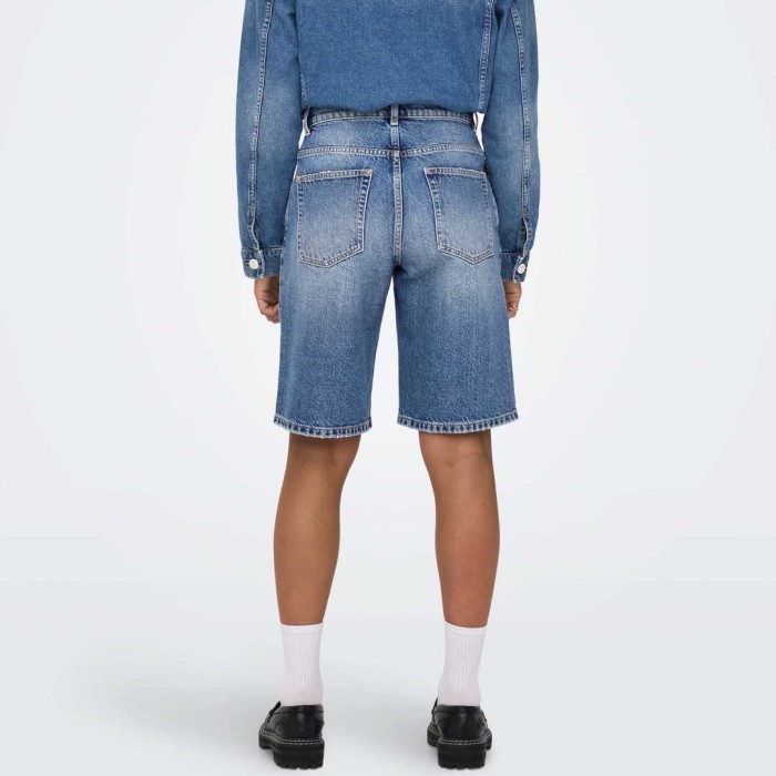 ONLY ONLMATE Mid waist Baggy Fit Denim shorts BLUE
