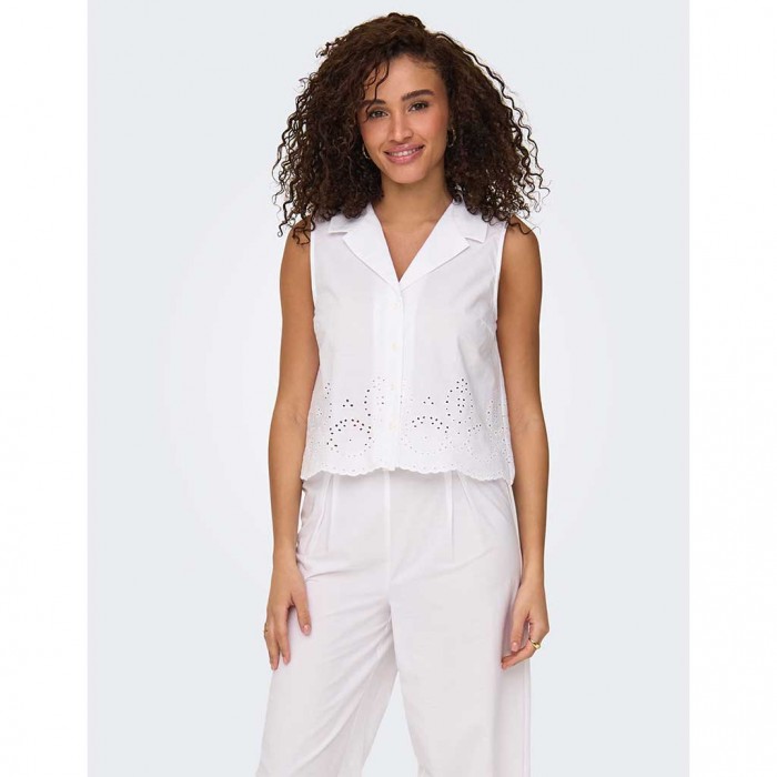 ONLY ONLROXANNE SL RESORT SHIRT WVN WHITE