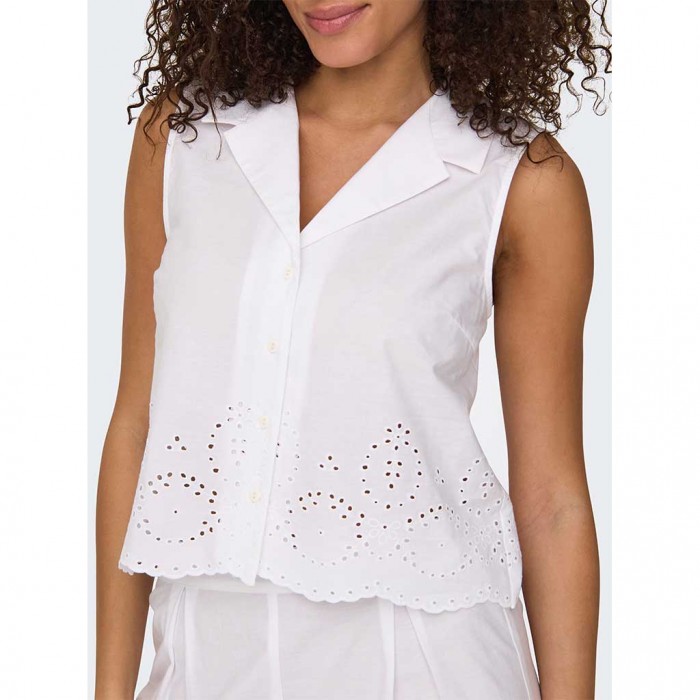 ONLY ONLROXANNE SL RESORT SHIRT WVN WHITE