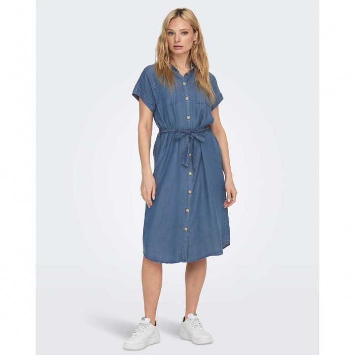 ONLY ONLPEMA HANNOVER SS DNM SH DRESS QYTNOOS BLUE