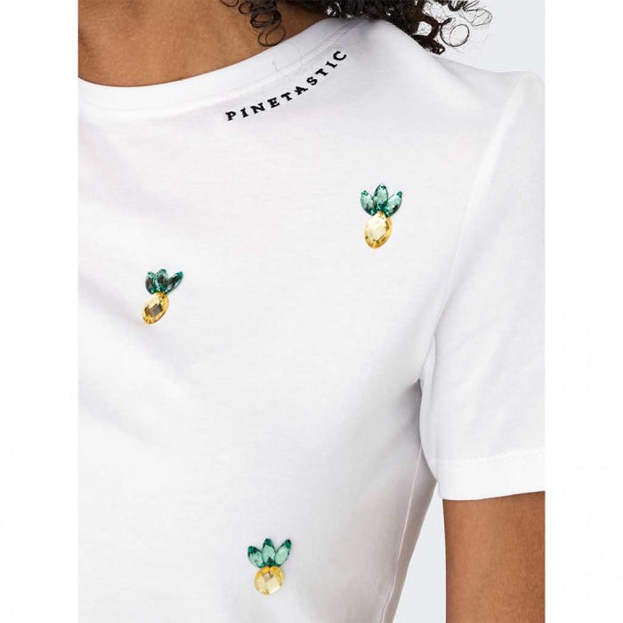 ONLY ONLKITA LIFE REG S/S PINEAPPLE TOP JRS WHITE