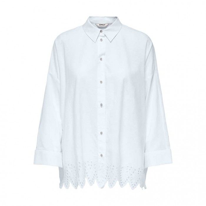 ONLY ONLGRACES TULUM LS EMB SHIRT WVN WHITE