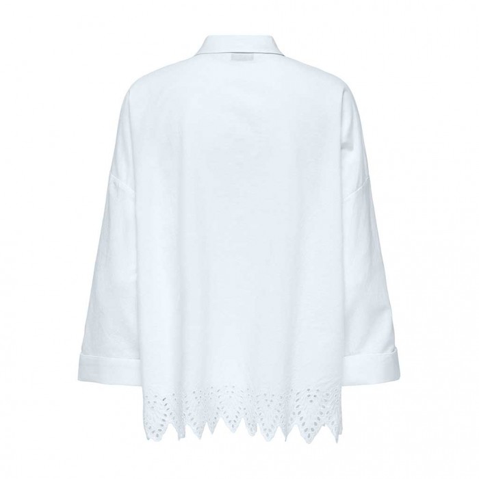 ONLY ONLGRACES TULUM LS EMB SHIRT WVN WHITE