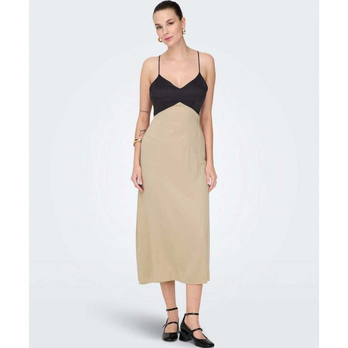 ONLY Dress Satin Beige
