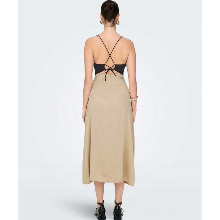 ONLY Dress Satin Beige