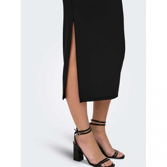 ONLY ONLEA S/L LONG SLIT DRESS JRS BLACK