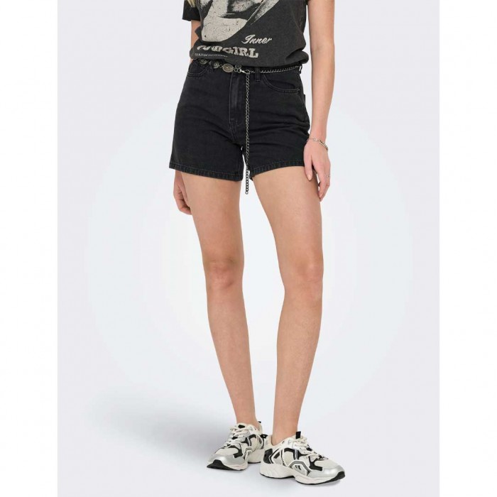 ONLY ONLVEGA High waist Mom Fit Shorts BLACK