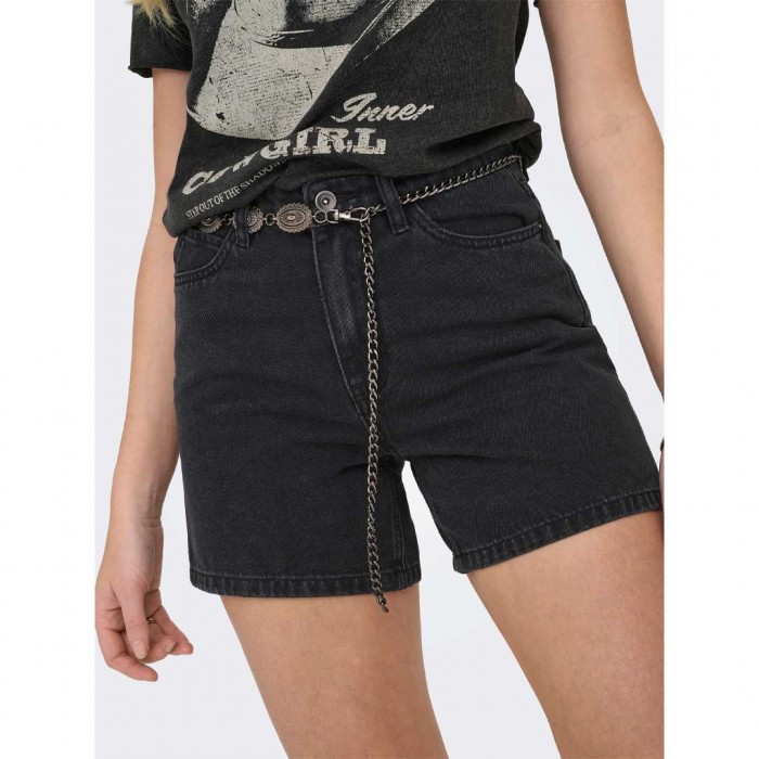ONLY ONLVEGA High waist Mom Fit Shorts BLACK