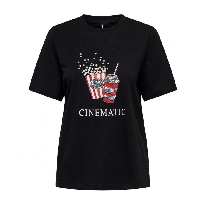 ONLY  ONLBURST LIFE S/S POPCORN TOP BOX JRS BLACK