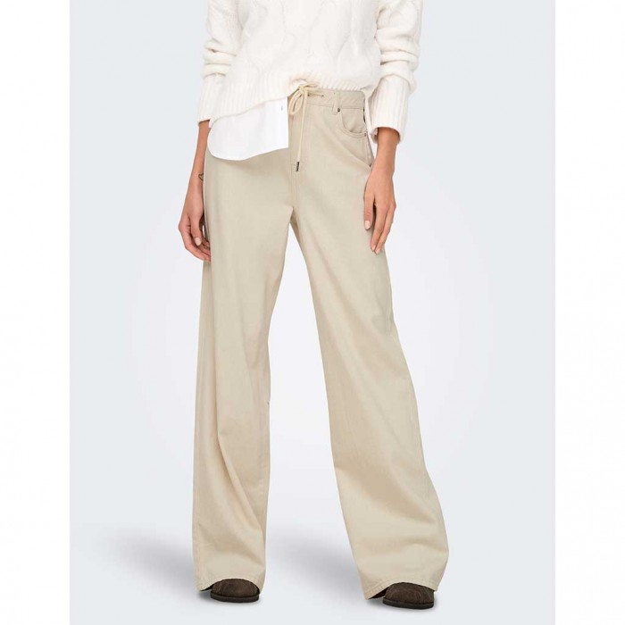 ONLY ONLSILLA MW WIDE STRING PANT CC PNT ECRU