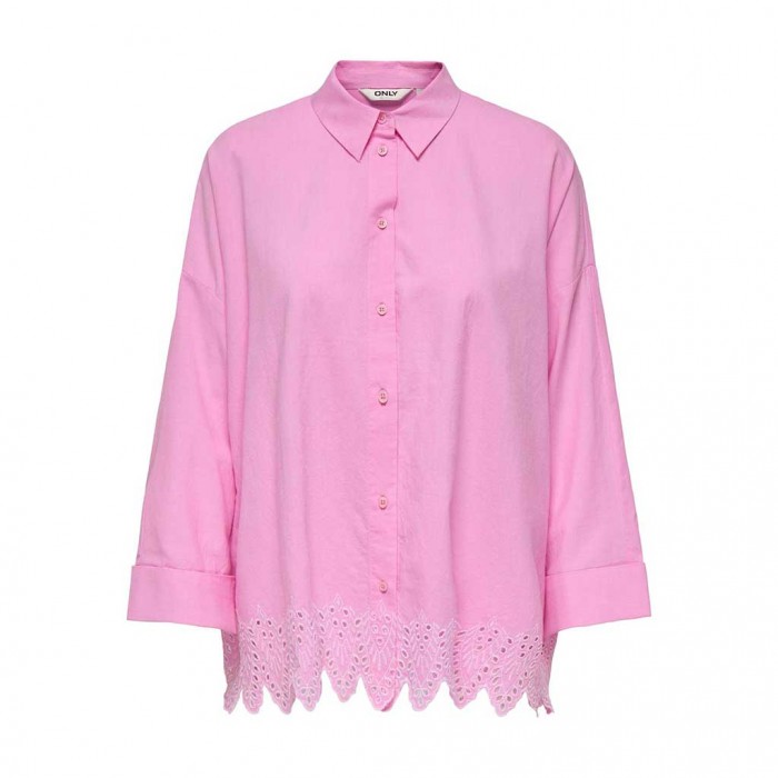 ONLY ONLGRACES TULUM LS EMB SHIRT WVN PINK