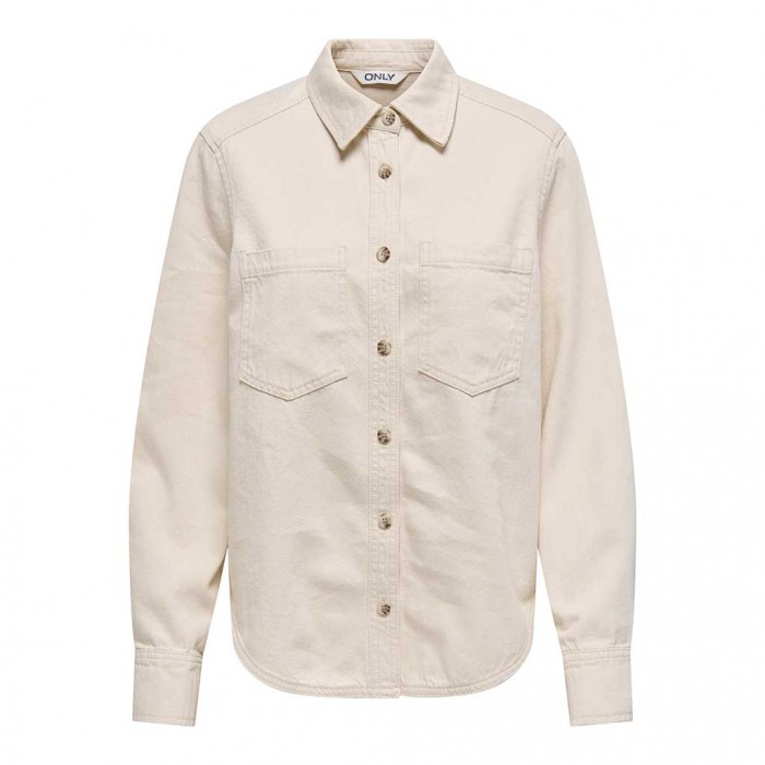 ONLY  ONLSILLA L/S FITTED SHIRT CC PNT ECRU