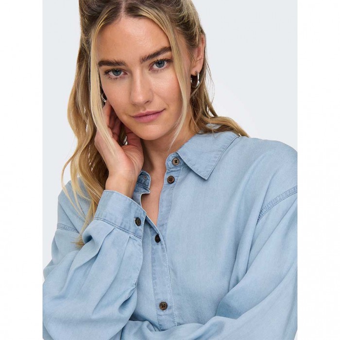 ONLY ONLCHARIS LIFE LS SHIRT CC WVN LIGHT BLUE DENIM