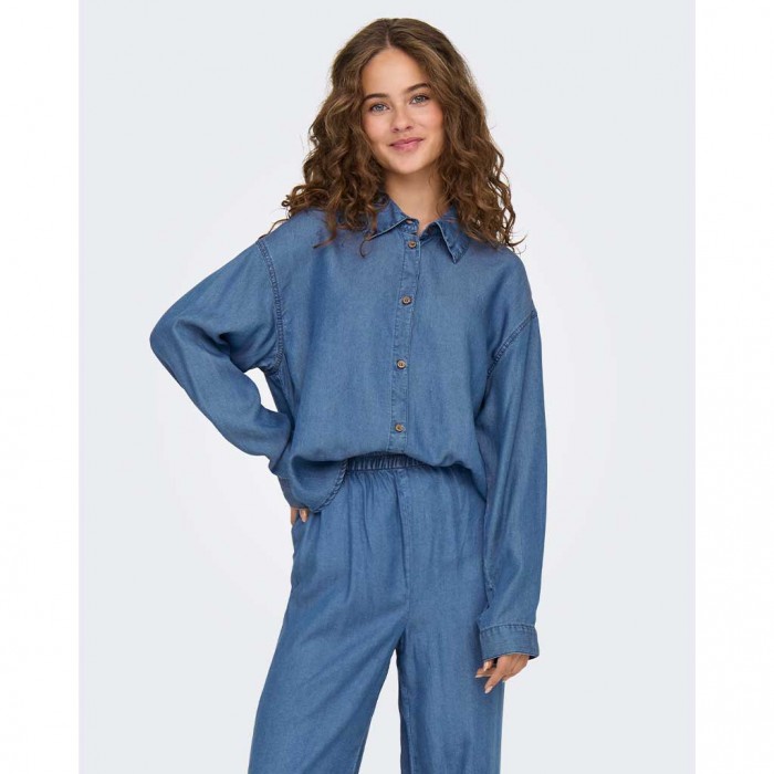 ONLY ONLCHARIS LIFE LS SHIRT CC WVN MEDIUM BLUE DENIM