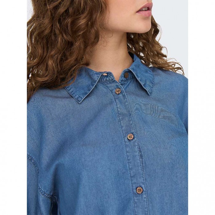 ONLY ONLCHARIS LIFE LS SHIRT CC WVN MEDIUM BLUE DENIM