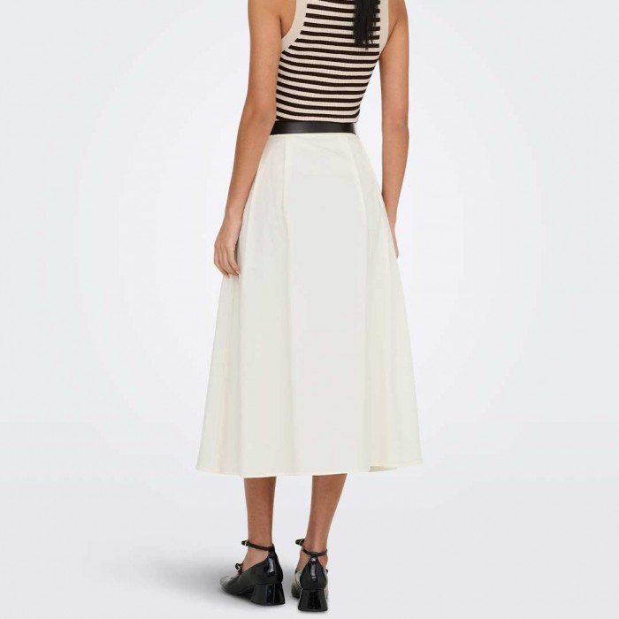 ONLY ONLZORA HW LONG BELT SKIRT PNT WHITE