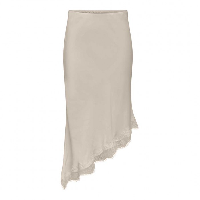 ONLY ONLFARAYA SATIN LACE SKIRT WVN BEIGE