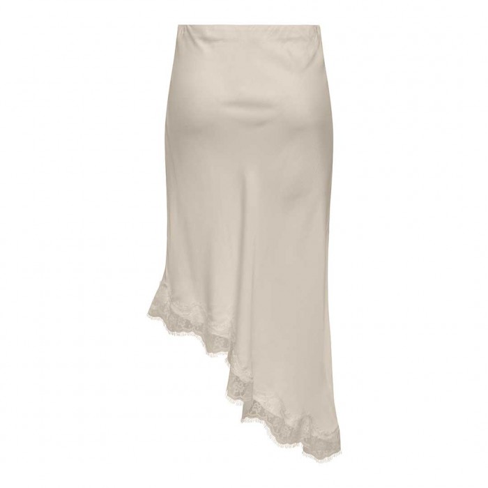 ONLY ONLFARAYA SATIN LACE SKIRT WVN BEIGE