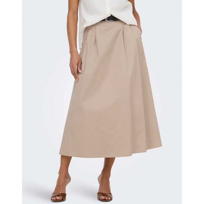 ONLY ONLZORA HW LONG BELT SKIRT PNT BEIGE