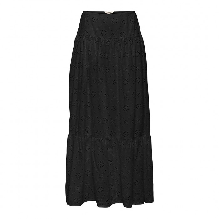 ONLY ONLALITHEA LONG EMB SKIRT WVN BLACK