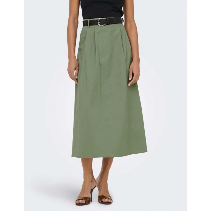 ONLY ONLZORA HW LONG BELT SKIRT PNT GREEN