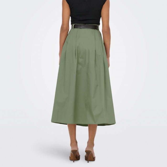ONLY ONLZORA HW LONG BELT SKIRT PNT GREEN