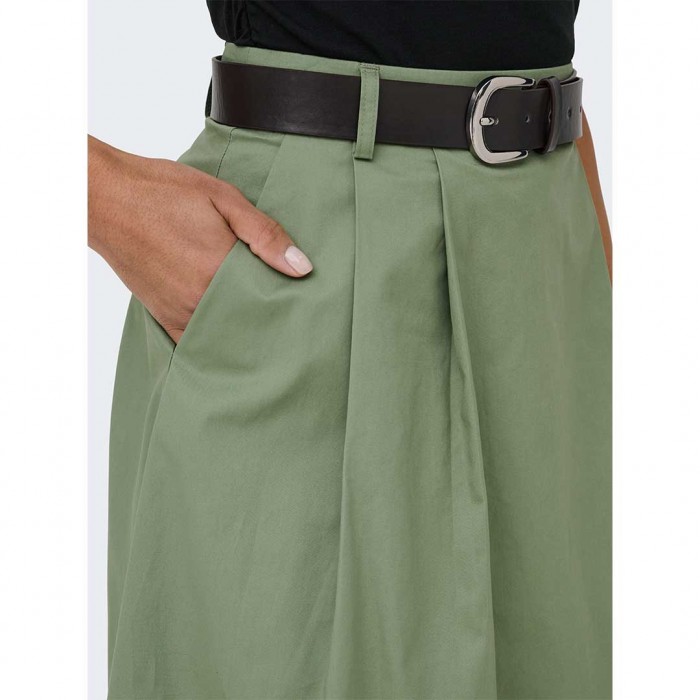 ONLY ONLZORA HW LONG BELT SKIRT PNT GREEN