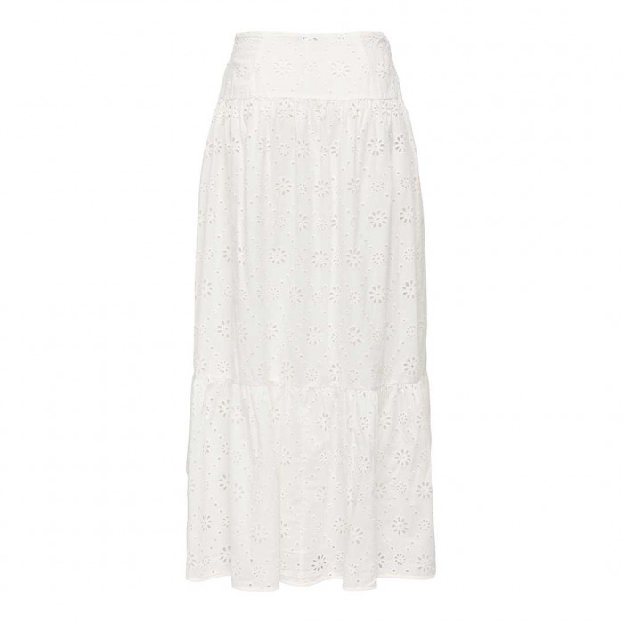 ONLY ONLALITHEA LONG EMB SKIRT WVN BRIGHT WHITE