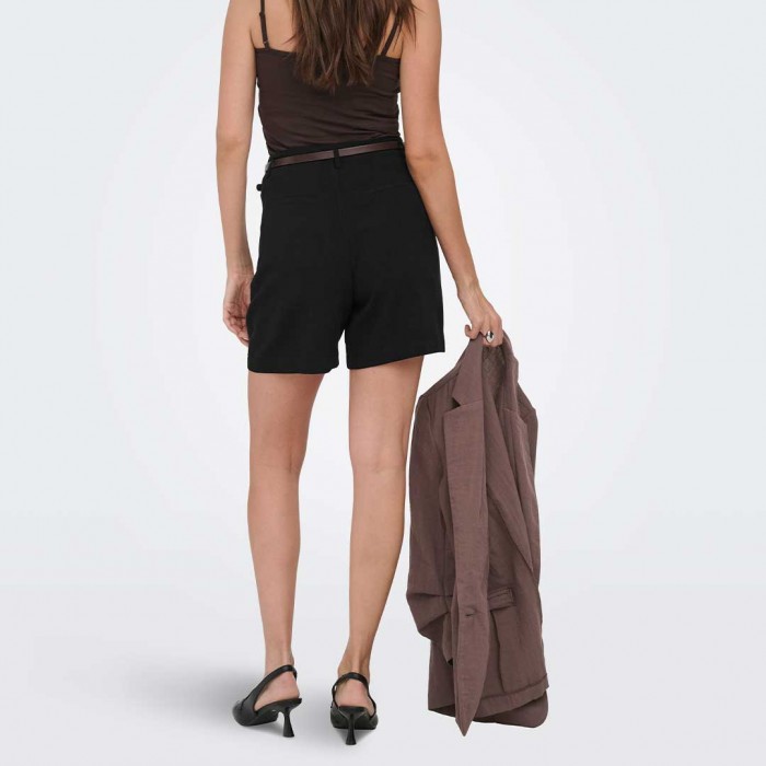 ONLY ONLSIESTA HW BELT LIN BL SHORTS PNT NOOS BLACK