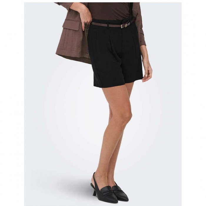 ONLY ONLSIESTA HW BELT LIN BL SHORTS PNT NOOS BLACK