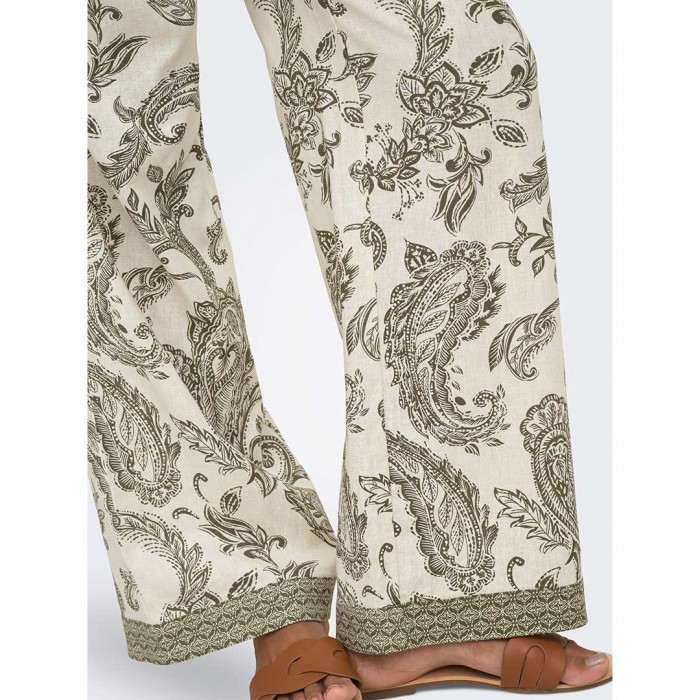 ONLY ONLLIANA LEYA PULL UP PAISLEY PANT WVN GREEN