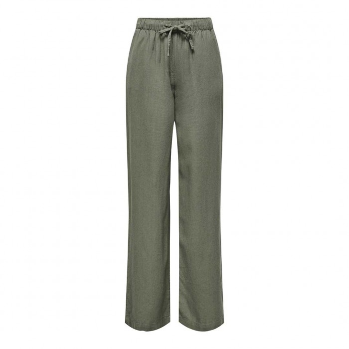 ONLY ONLGOA MW LINEN BL PULL-UP PANT CC PNT GREEN