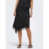 ONLY ONLFARAYA SATIN LACE SKIRT WVN BLACK