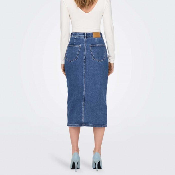 ONLY ONLSIRI FRONT SLIT SKIRT DNM GUA NOOS BLUE