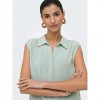 ONLY ONLSIESTA S/L LINEN BL SHIRT PNT NOOS GREEN