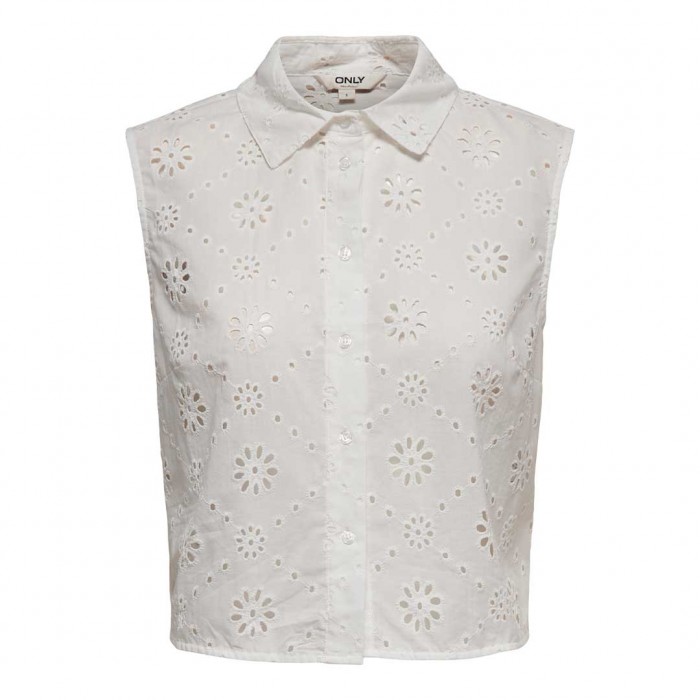 ONLY ONLALITHEA SL SHORT EMB SHIRT WVN WHITE