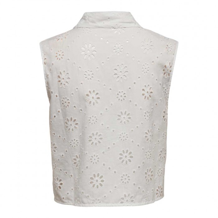 ONLY ONLALITHEA SL SHORT EMB SHIRT WVN WHITE