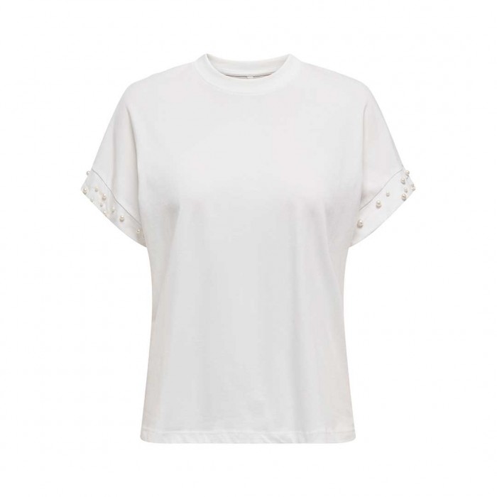ONLY ONLOLIVIA LIFE S/S LOOSE O-NECK TOP JRS WHITE