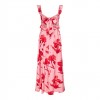 ONLY ONLHYACI S/L FRILL LONG AOP DRESS WVN PINK/ RED