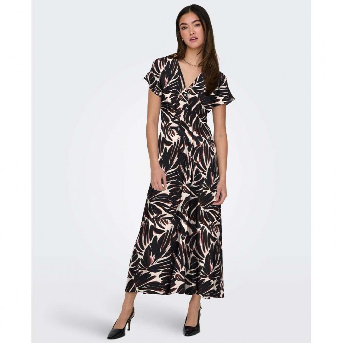 ONLY ONLNOVA LIFE VIS MOLLIE LONG DRESS WVN BLACK