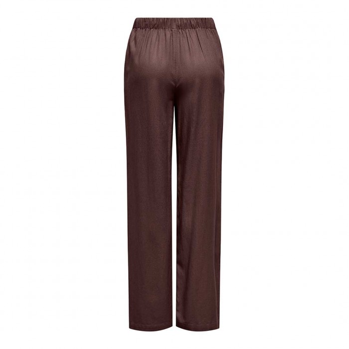 ONLY ONLGOA MW LINEN BL PULL-UP PANT CC PNT BROWN