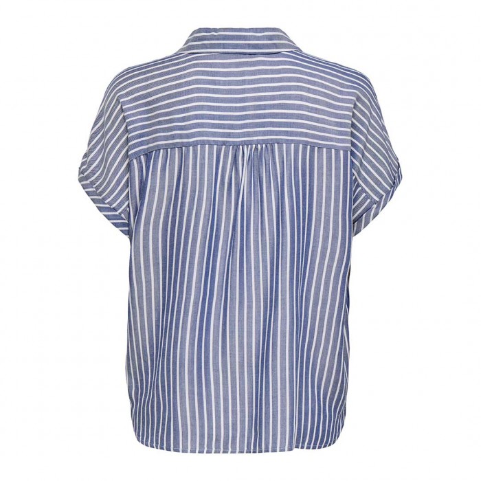 ONLY ONLGIBSI-PUORI SS V-NECK SHIRT WVN BLUE
