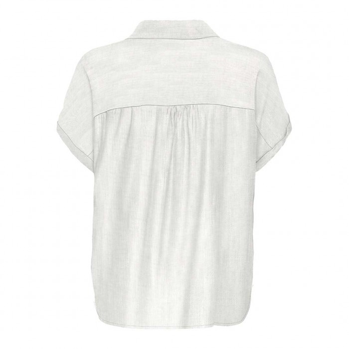 ONLY ONLGIBSI-PUORI SS V-NECK SHIRT WVN WHITE