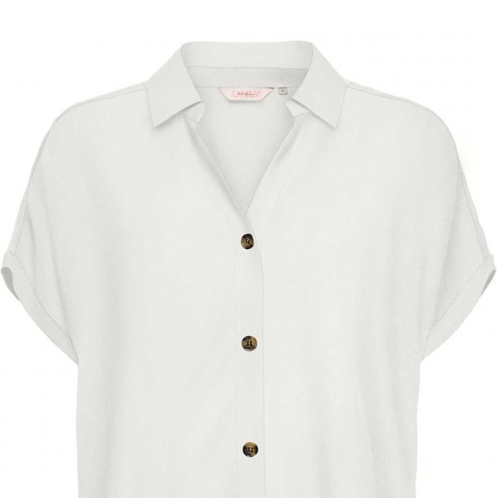 ONLY ONLGIBSI-PUORI SS V-NECK SHIRT WVN WHITE