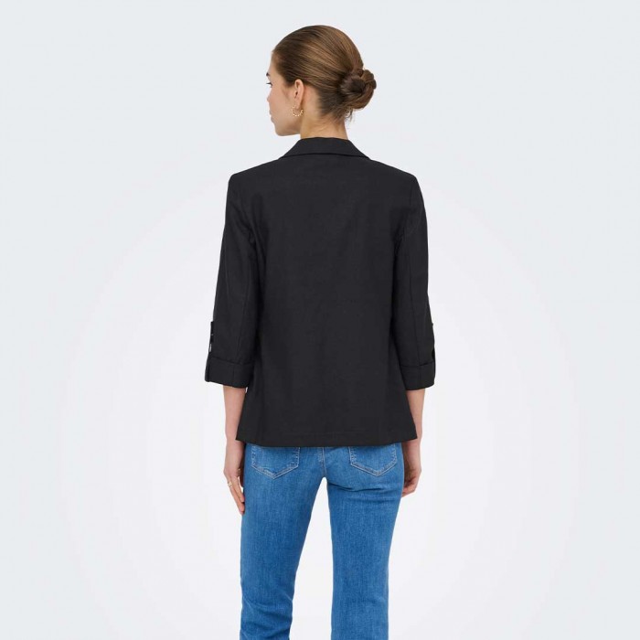 ONLY ONLGOA 3/4 UNLINE LINEN BL BLAZER CC TLR BLACK