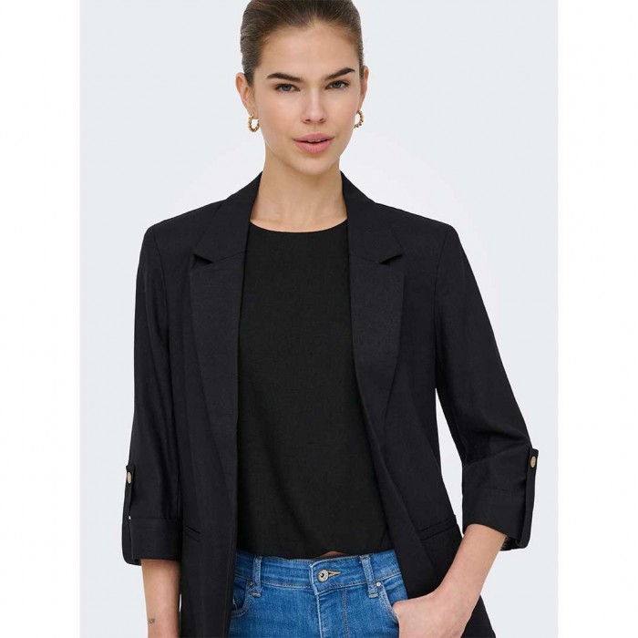 ONLY ONLGOA 3/4 UNLINE LINEN BL BLAZER CC TLR BLACK