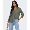ONLY  ONLGOA 3/4 STRAP LINEN BL SHIRT CC PNT OLIVE