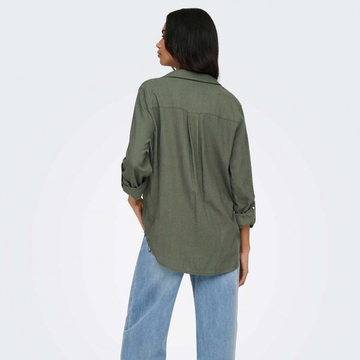 ONLY  ONLGOA 3/4 STRAP LINEN BL SHIRT CC PNT OLIVE